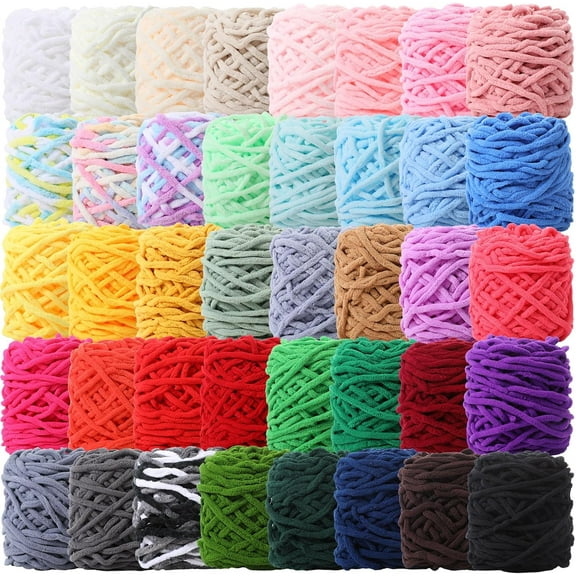 100g Chunky Crochet Yarn, Multi Colored Knitting Yarn Bulk, Velvet Weaving Yarn Crocheting Thread, for Knitting and DIY Crafts