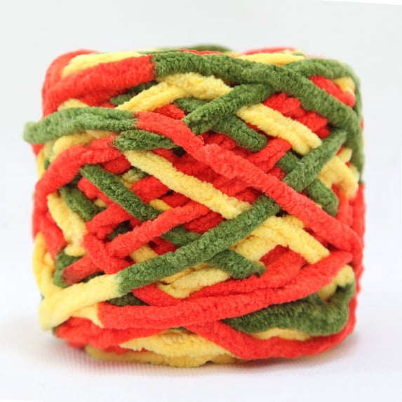 100g Chunky Crochet Yarn, Multi Colored Knitting Yarn Bulk, Velvet Weaving Yarn Crocheting Thread, for Knitting and DIY Crafts
