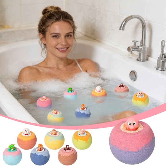 100g Fizzy Bath Set, with Essential Oil Infused Bubbles, Friendly Spa Bath Balls That Create Rich Foam for Relaxing Bath Time, Skin Nourishing and Fun Bath Time Experience, July 4Th Decor, A