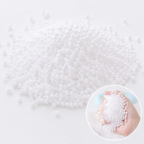 100g Foam Beads for Slime Making, 4-6mm White Mini Styrofoam Foam Balls for DIY Slime, Resin, Ornament Craft Projects