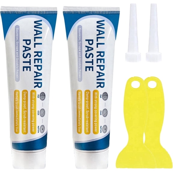100g High-Efficiency Gypsum Board Repair Kit (With Scraper), Strong Adhesion, Waterproof and Mildew-Proof, Environmentally Friendly, Suitable for Wall Holes and Cracks
