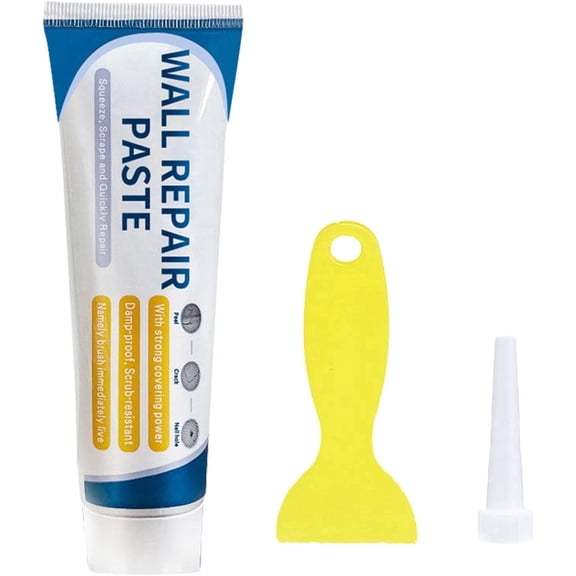 100g High-Efficiency Gypsum Board Repair Kit (With Scraper), Strong Adhesion, Waterproof and Mildew-Proof, Environmentally Friendly, Suitable for Wall Holes and Cracks