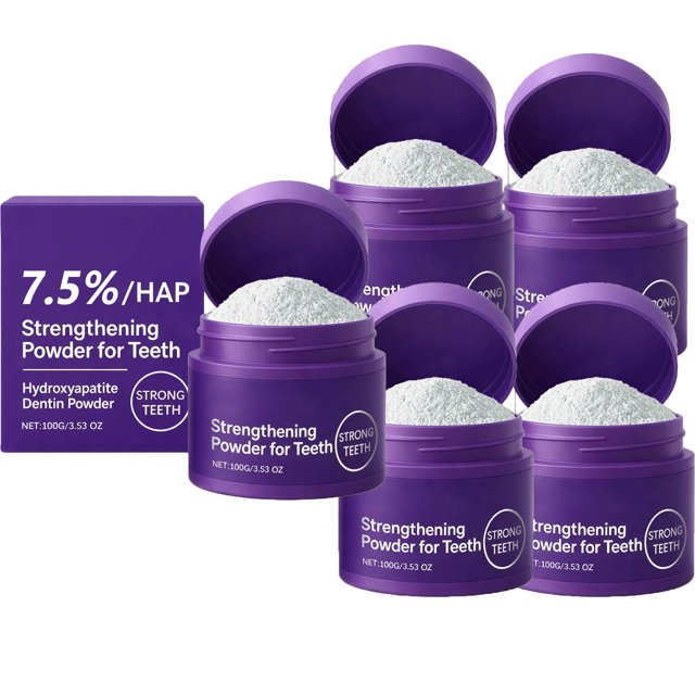 100g Hydroxyapatite Tooth Powder - Enamel Repair & Remineralization - Sensitivity Relief & Natural Whitening, 5pcs