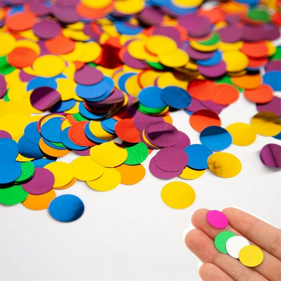 100g Metallic Round Foil Confetti,Scheam Glitter Table Confetti,Rainbow Dots Confetti for Fill Balloon,Sparkle Multicolor Sequins,for Wedding Birthday Graduation Party Decor (Multicolor-1)