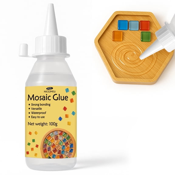 100g Mosaic Glue, Transparent and Quick-Drying, Easy to Apply, Mosaic Waterproof Adhesive Suitable for DIY Handmade Glue