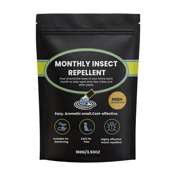 100g Multi-Purpose Natural Pest Repellent, Monthly Protection Barrier for Outdoor Use, Deters Mosquitoes, Ticks, Ants & Other Common Pests