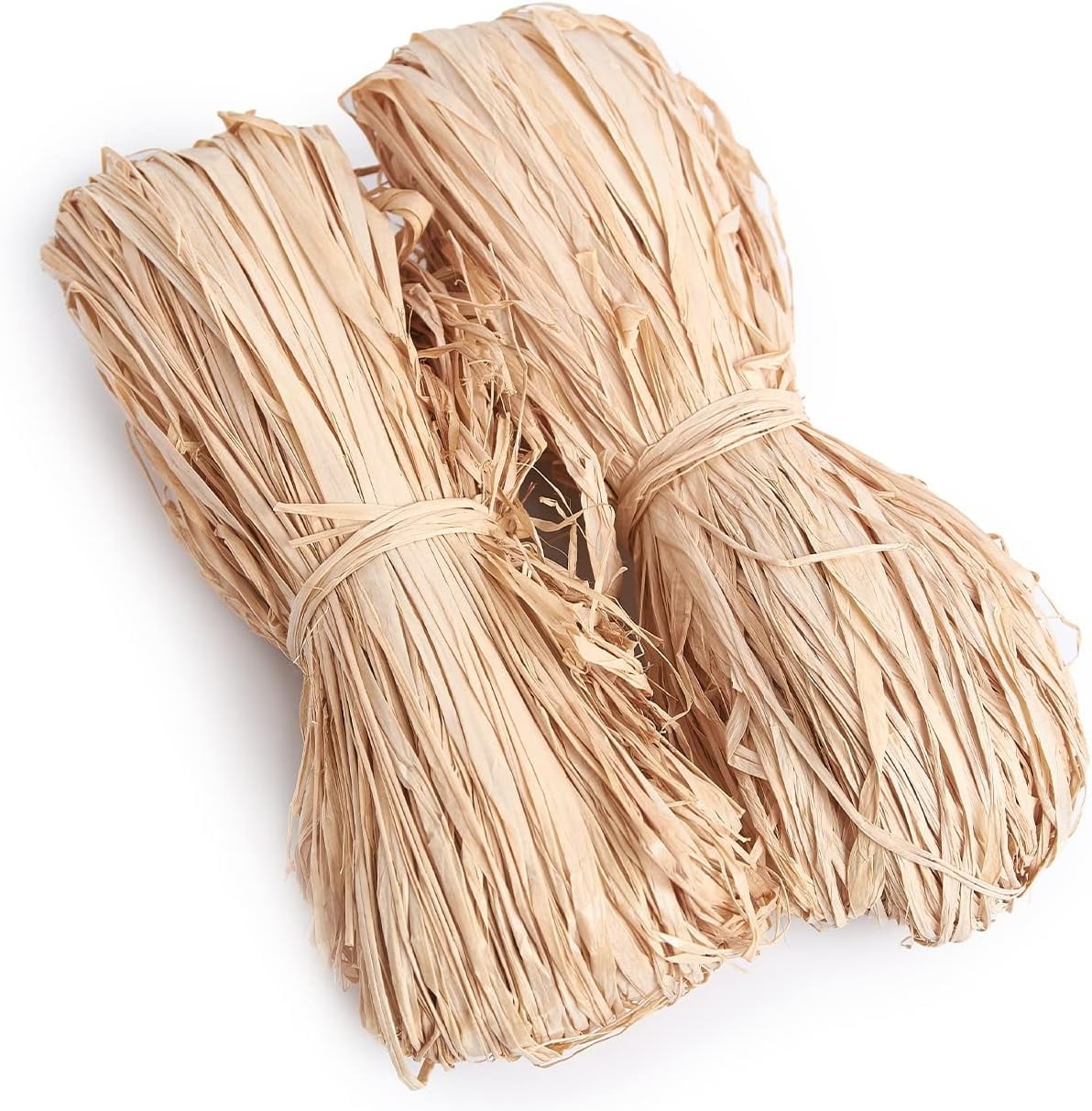 100g Natural Raffia Paper Ribbon, Raffia Ribbon Perfect for Crafts Weaving, Florist Bouquets Decoration, Christmas, Gift Wrapping, Gift Box Filler, Craft DIY (2 x 50g)