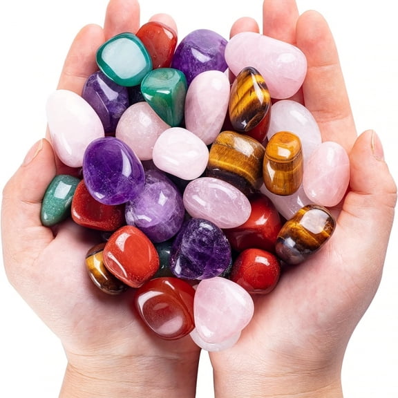 100g Natural Tumbled Stones Mixed Color Polished Crystals Bulk Assorted Gemstones for Home Decor Vase Aquarium and Crafts