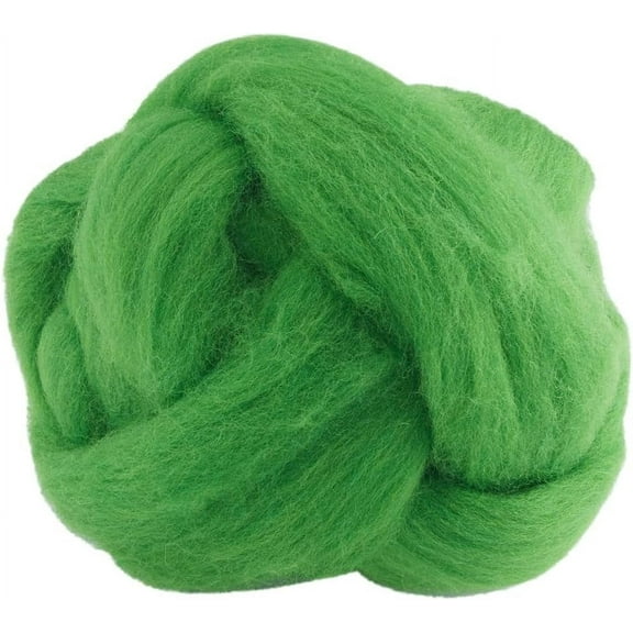 100g Needle Felting Wool Green Dyed Merino Wool Top Roving Felting Wool Fibre Yarn Felt Blend Dreads for Felting Spinning Knitting Weaving Yarn Christmas DIY Materials Handcrafts GreenDIY