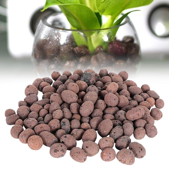 100g Organic Expanded Clay Pebbles for Hydroponic Growing & Indoor Plants, Natural Lightweight pH-Neutral Reusable Excellent Drainage & Root Aeration, Leca Balls Clay Pellets for Aquaponics,Coffee