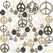 100g Peace Symbol Pendants, Vintage Alloy Peace Charms Craft Supplies for Jewelry Making Necklace Bracelet DIY
