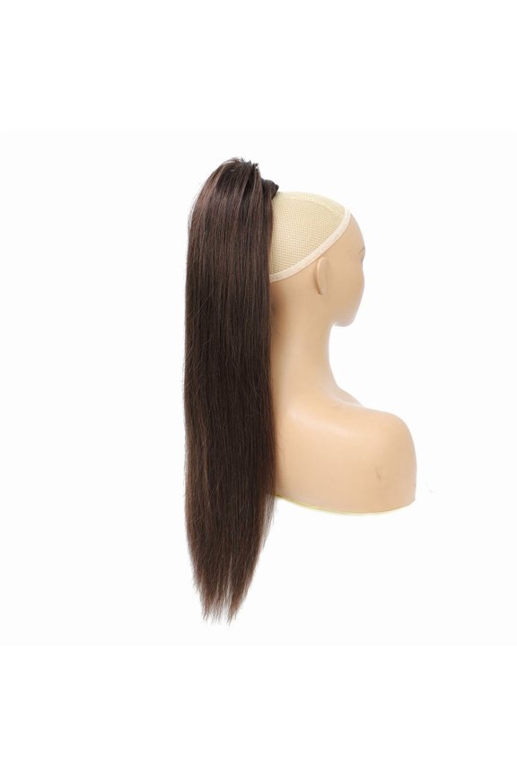 100g Real Hair Drawstring Ponytail - Natural Look, Easy Application, Secure Velcro Attachment