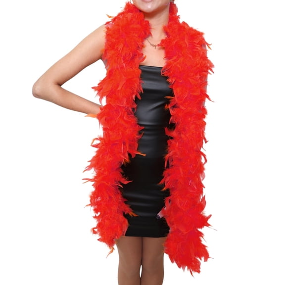 100g Red Feather Feather Boa, 6 Ft Full Fluffy Halloween Costume Accessory for Parties, Weddings and Crafts