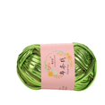 thumbnail image 1 of 100g Shiny Imitation Leather Shiny Crochet Yarn Magic Color DIY Hand Knitting Yarn Ball for Bag Blanket Cushion T-Shirt (light green), 1 of 7