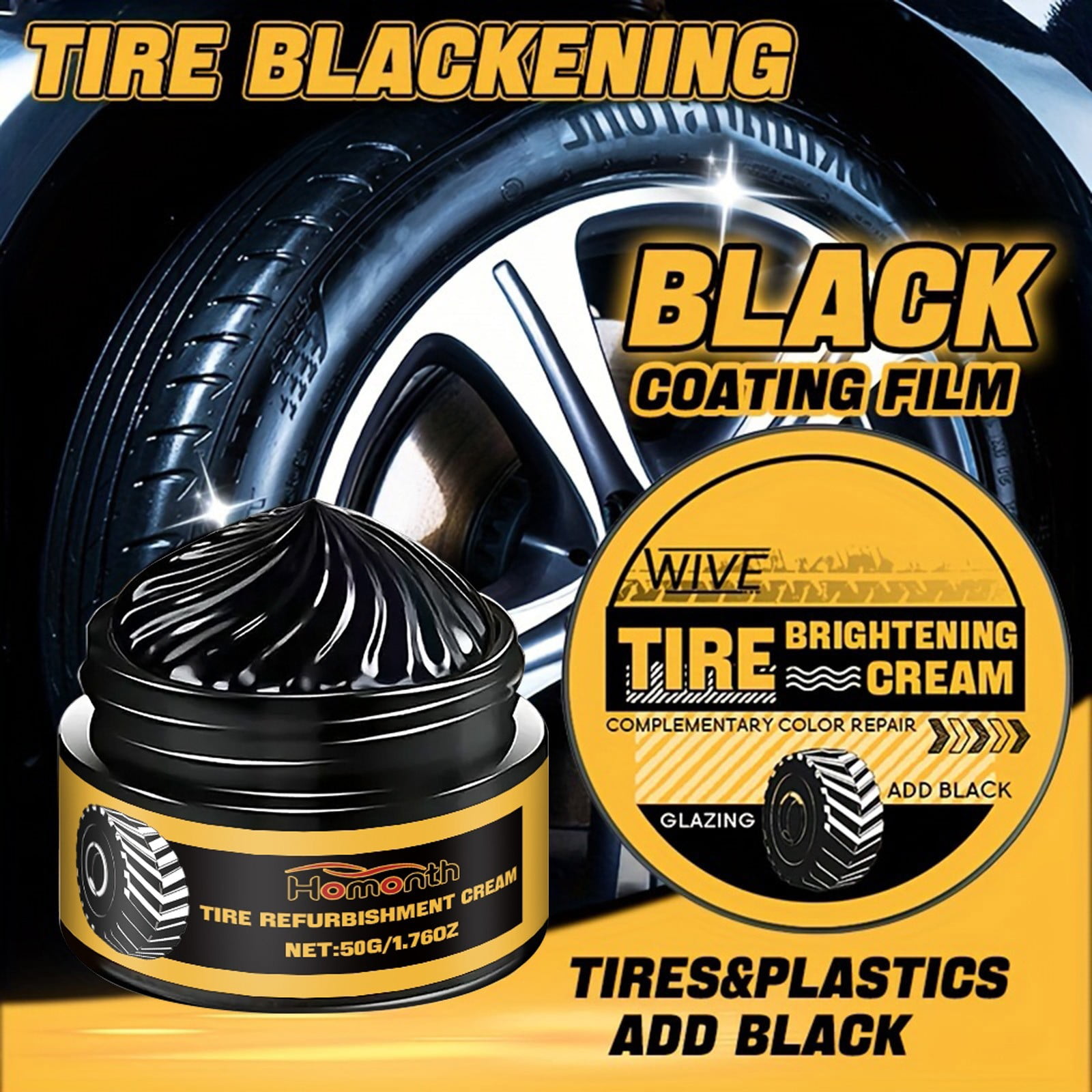 100g Tire Care Paste – Tire Color Restorer and Glitter Shine, Protects ...
