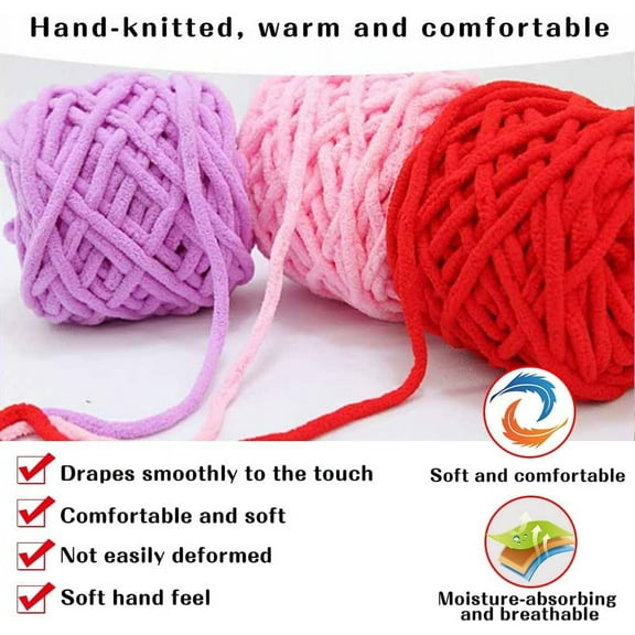 100g Tools Home Essentials Chunky Yarn for Crocheting, Super Soft Acrylic Bulky Washable Hand Knitting Yarn For DIY Blanket Scarf Sweater Accessories Clearance Items