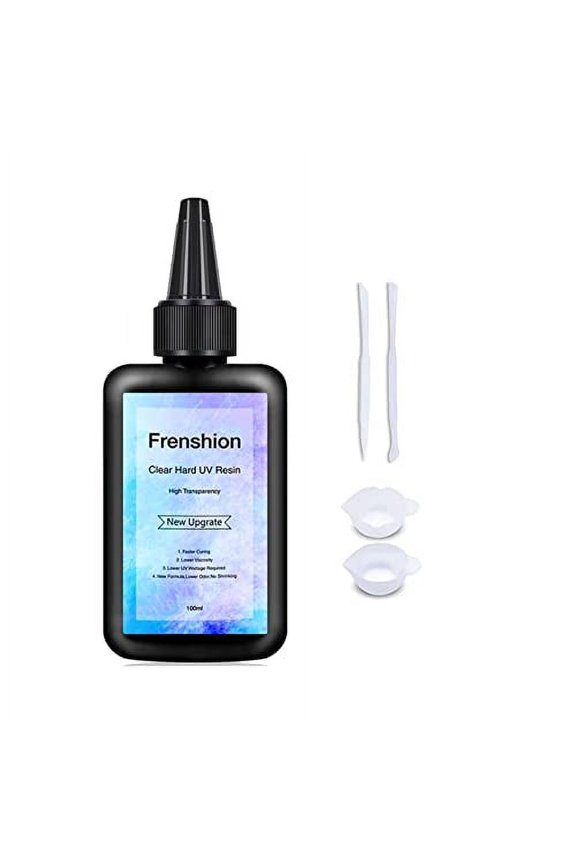 100g Upgrade Quick Cure! Hard Type Crystal Clear UV Resin, UV Glue Ultraviolet Curing, Solar Cure Sunlight Activated Resin Adhesive Glue for Jewelry Making, Casting & Coating+4 Tool