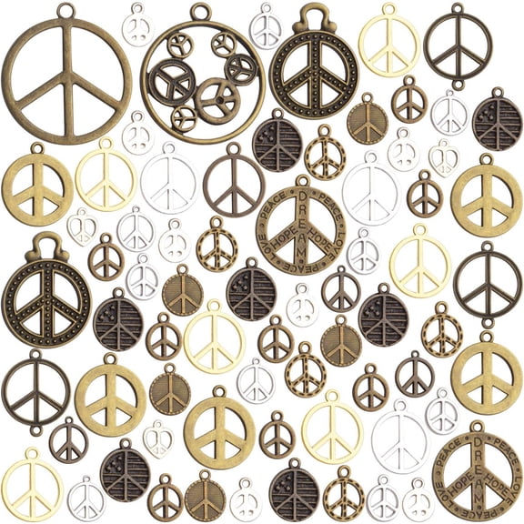 100g Vintage Alloy Peace Charms Craft Supplies for Jewelry Making Necklace Bracelet DIY
