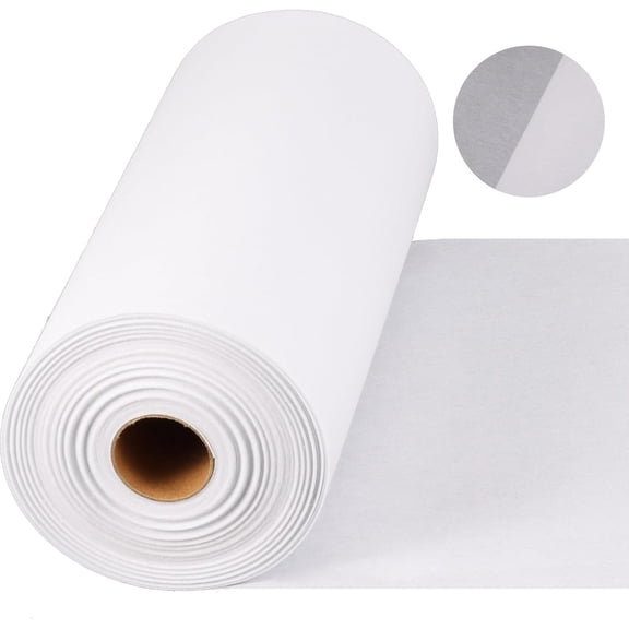 100g/m^2  Upgraded Heavy Weight White Iron- Non-Woven Fusible Interfacing 11.8" x 30.6 Yards Non-Woven Interfacing Iron  Polyester Single-Sided Interfacing for Crafts Supplies