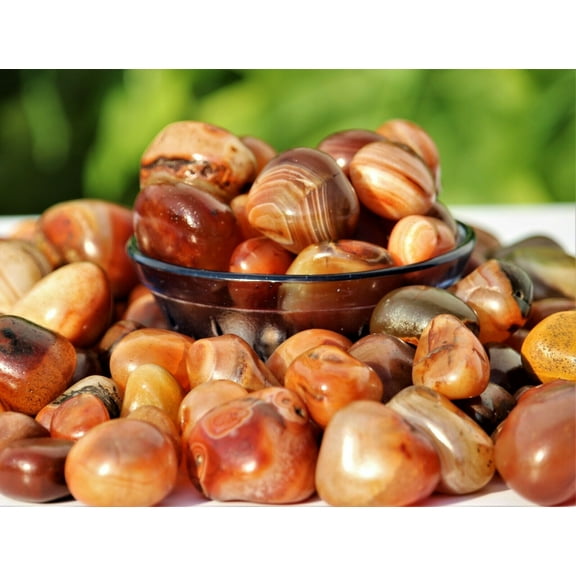 100gm Tumbled Pebbles Stones Red Carnelian Crystal Quartz Healing Reiki Energy Medium Sizes