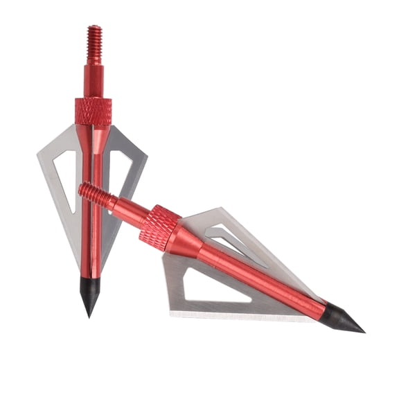 100gr Hunting Broadheads 3 Blades Steel Arrow Heads Replaceable Outdoor Shooting, Pack of 12