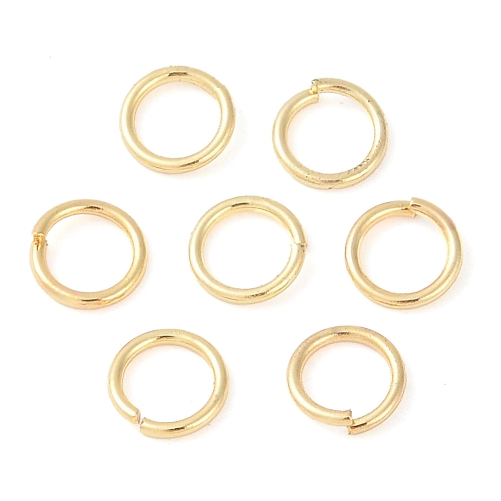 100gs Brass Jump Rings Open Jump Rings golden 6x0.9mm Inner Diameter: 4mm about: 1400pcs/100g