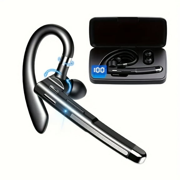 100h Long Standby Wireless Headset Over Ear Noise Canceling Headphones with Mic | Earbuds for Business Office Trucker Outdoor Sports Riding