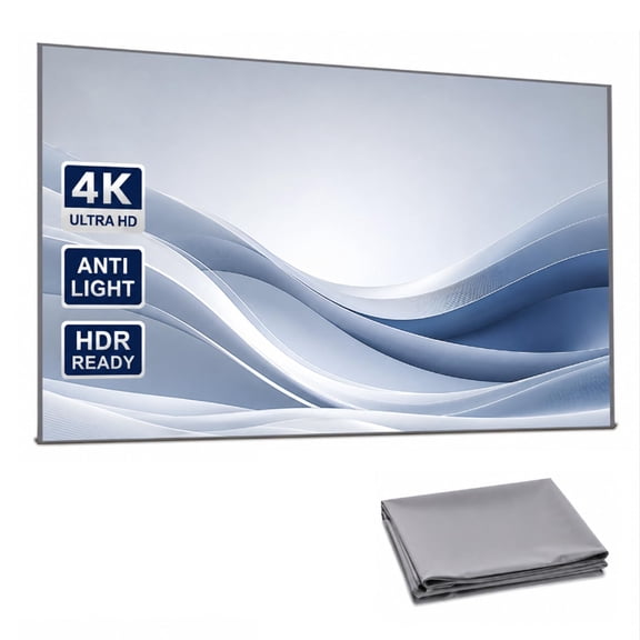 100inch 4k Uhd Anti-Light Foldable Portable Projector Scree (Front View Provides Optimal Clarity), 16.9 Hd Projection Surface, Metal Anti Light Projector Screen for Home Theater Classroom Use