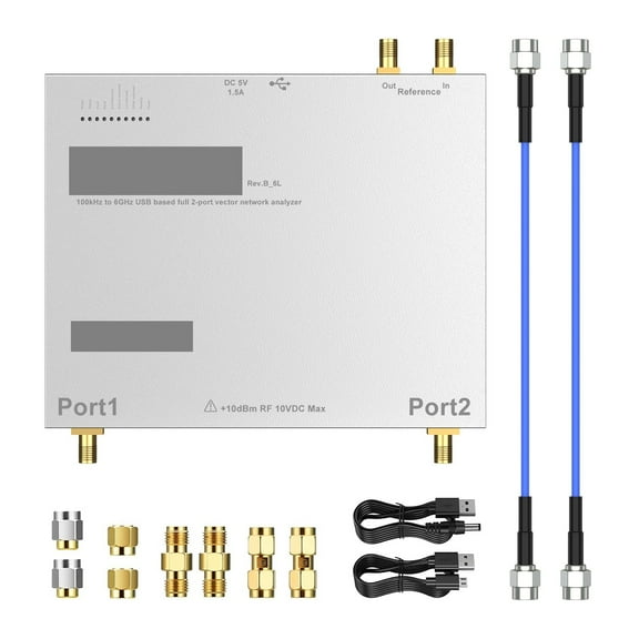 100kHz-6GHz Vector Network Analyzer Profesional Antenna Analyzer USB Based Full 2-Port With External Reference ,Compact and Powerful