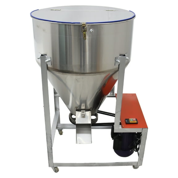 100kg/220Lbs Feed Mixer Granular Plastic Mixer Dry Powder Blender Feed Mixing Machine for Fodder Grain Plasctic Particle 110V