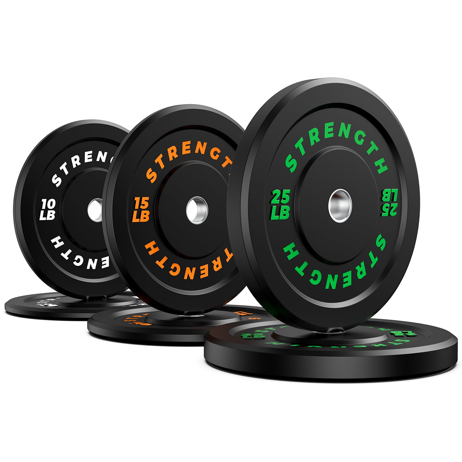 100lb Olympic Rubber Bumper Weight Set - 2 Inch Barbell Plates for Home Gym Strength Training