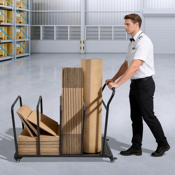 100lbs Load-bearing Flexible Carton Cart Stand Multifunctional Carton Stand with Wheels & Handle