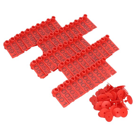 100lots Livestock Earcon Marker Numbered Cow Sheep Rabbits Identification Tool for Cattle Sheep Pigs and Poultry Use