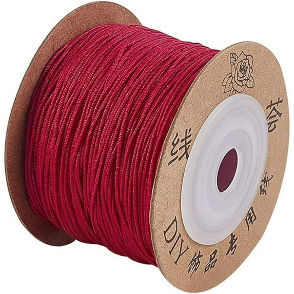 100m 0.8mm Nylon Thread Cord Chinese Knotting Cord Medium Violet Red Thread Beading Thread Bead Cord for DIY Jewelry Bracelets Craft Making