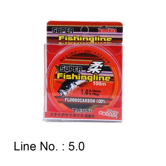 100m 100% Fluorocarbon String 0.8-6LB Strong Rope Cord Angling Tackle Wire Nylon PA Fishing Line Monofilament LINE NO.- 5.0