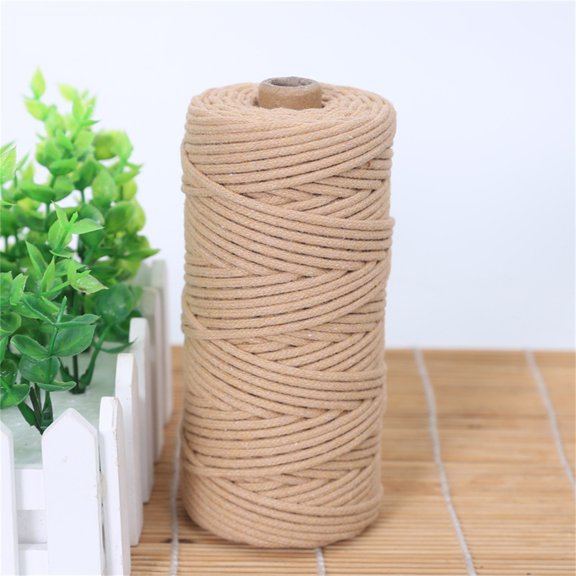 100m 4mm Colored Macrame Cord Natural Cotton Rope DIY Craft String for Wall Hanging Tapestry Plant Hangers and Weaving