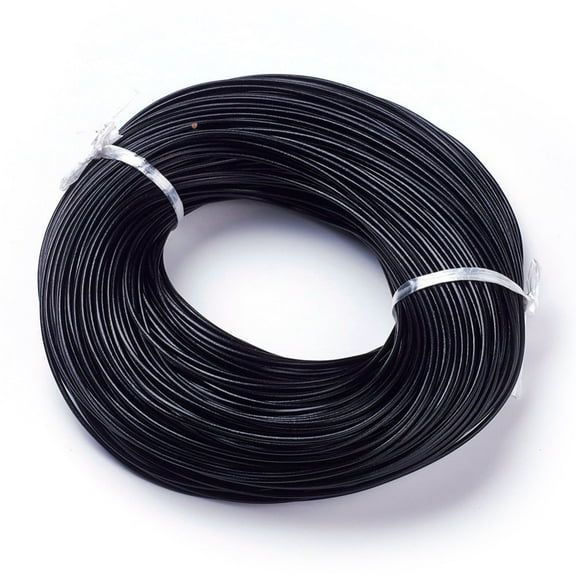 100m Cowhide Leather Cord Genuine Leather Strip Cord Braiding String Black about 2.0mm thick