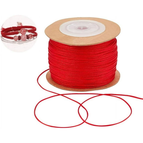 100m/roll 0.8mm Nylon Thread Cord Bracelet String Chinese Knotting Cord Red Thread Beading Ornament for DIY Jewelry Bracelets Craft Making for DIY
