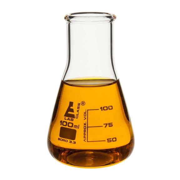 100mL Conical Flask - Wide Neck - Eisco Labs 3.3 Borosilicate Glass (single flask)