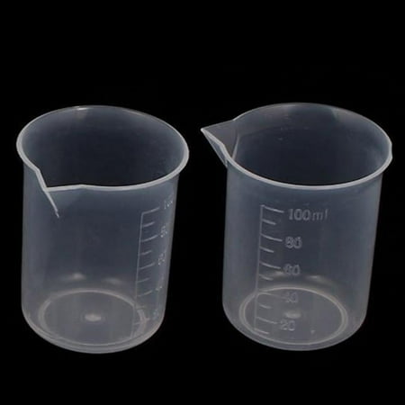 100mL Graduated Beaker Clear Measuring Cup for Lab 2 Pcs