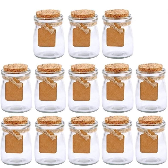 100ml-30pcs Small Glass Food Storage Jars with Cork Lids