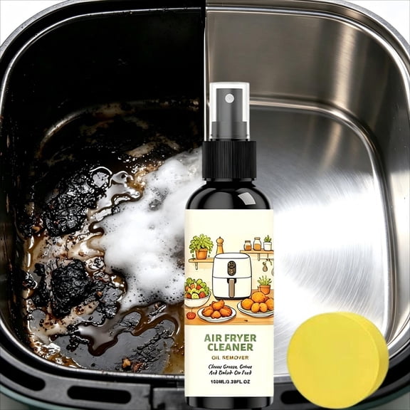 100ml Air Fryer Cleaner Spray with Scrubbing Sponge, Heavy-Duty Kitchen Foaming Degreaser for Oven Baskets, Cooktops, and Greasy Baking Trays