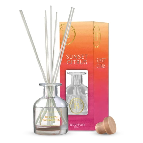 Brooklyn Fragrance Co. Water color- Long Lasting Scented Aroma Diffuser  Sunset Citrus Air Freshener for Home- Fragrance Diffuser for a Large Room - 100ML