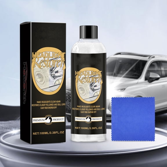 100ml Automotive Headlight Lens Restorer Car Headlight Lens Restoration Kit, Removes Yellowing And Cloudiness, UV Protection For Clear Visibility