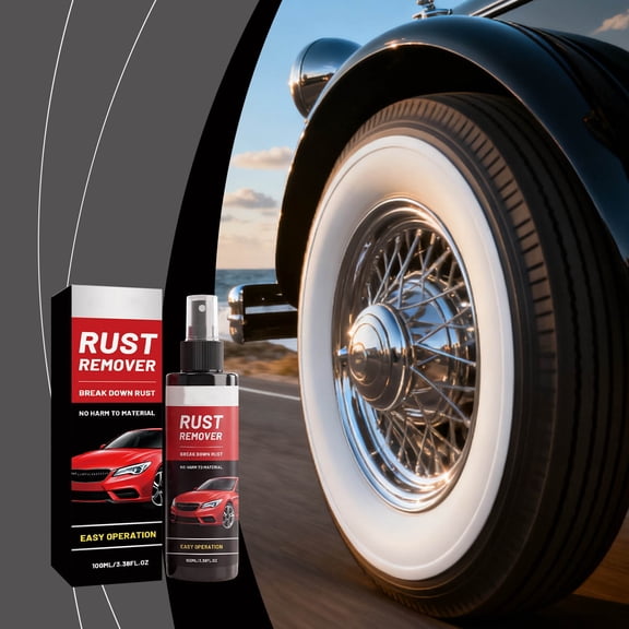 100ml Automotive Metal Rust Remover Spray, Mild Penetrating Rust Dissolver for Car Parts, Engine Bay & Chassis, Cleans & Protects, No Disassembly