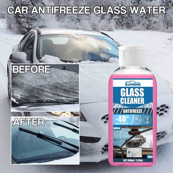 100ml Car Antifreeze Windshield Washer Fluid, Fast Snow Melting Winter Deicer, Powerful Decontamination Lubricating Wiper Liquid for Clear Vision Safe Driving Auto Care