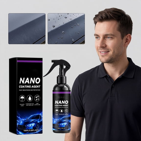 100ml Car Coating Spray, Paint Brightening Hydrophobic Protection Spray For Auto Exterior Windshield Glass Surface Water Repellent Polish Detailing Maintenance Care Solution(black)