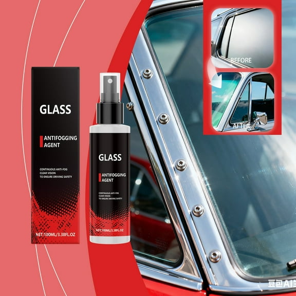 100ml Car Glass Anti-Fog Spray for Clear Vision Protection During Rainy Weather Driving Window Decontamination and Fog Prevention Easy Application Long-Lasting Effects Vehicles