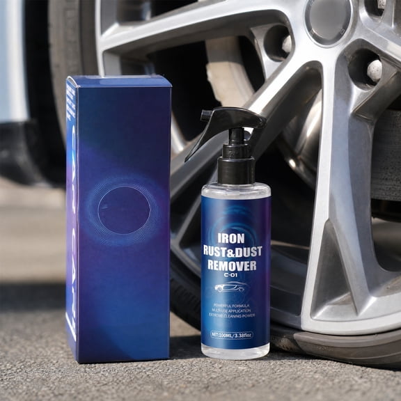 100ml Car Iron Remover Spray, Dissolve Embedded Brake Dust and Rust Spots, Safe for Alloy Wheels and Car Paint, 2.4x5.9 Inch Bottle for Car Detailing