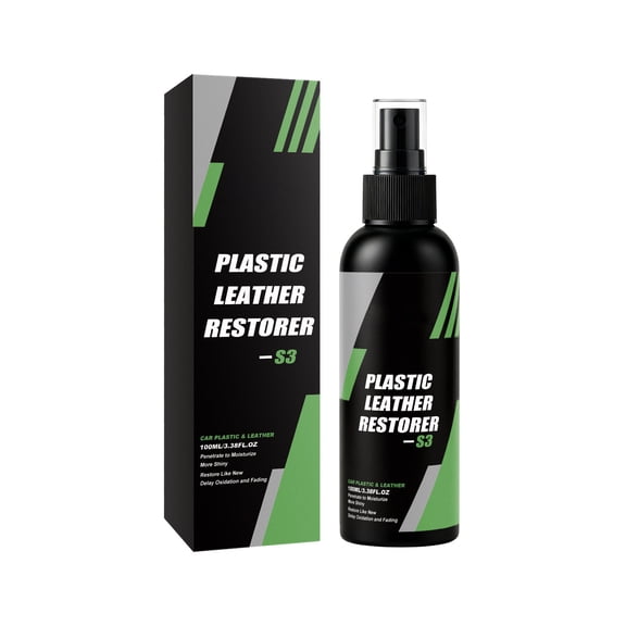 100ml Car Plastic Leather Restorer Spray - Dry Touch Fade Interior Conditioner for Dashboard Seats Door Panels, 1 Pack